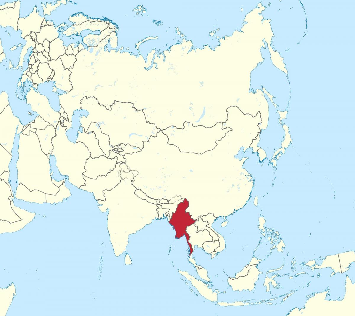 ramani ya dunia Myanmar Burma