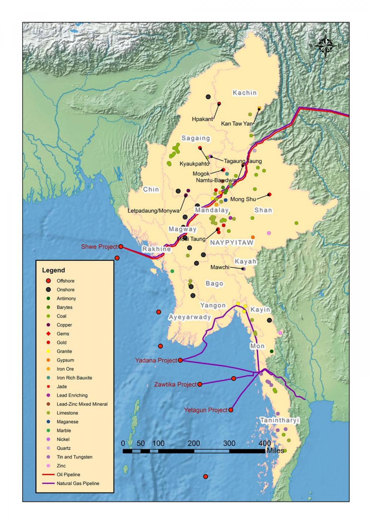 Ramani ya Myanmar maliasili