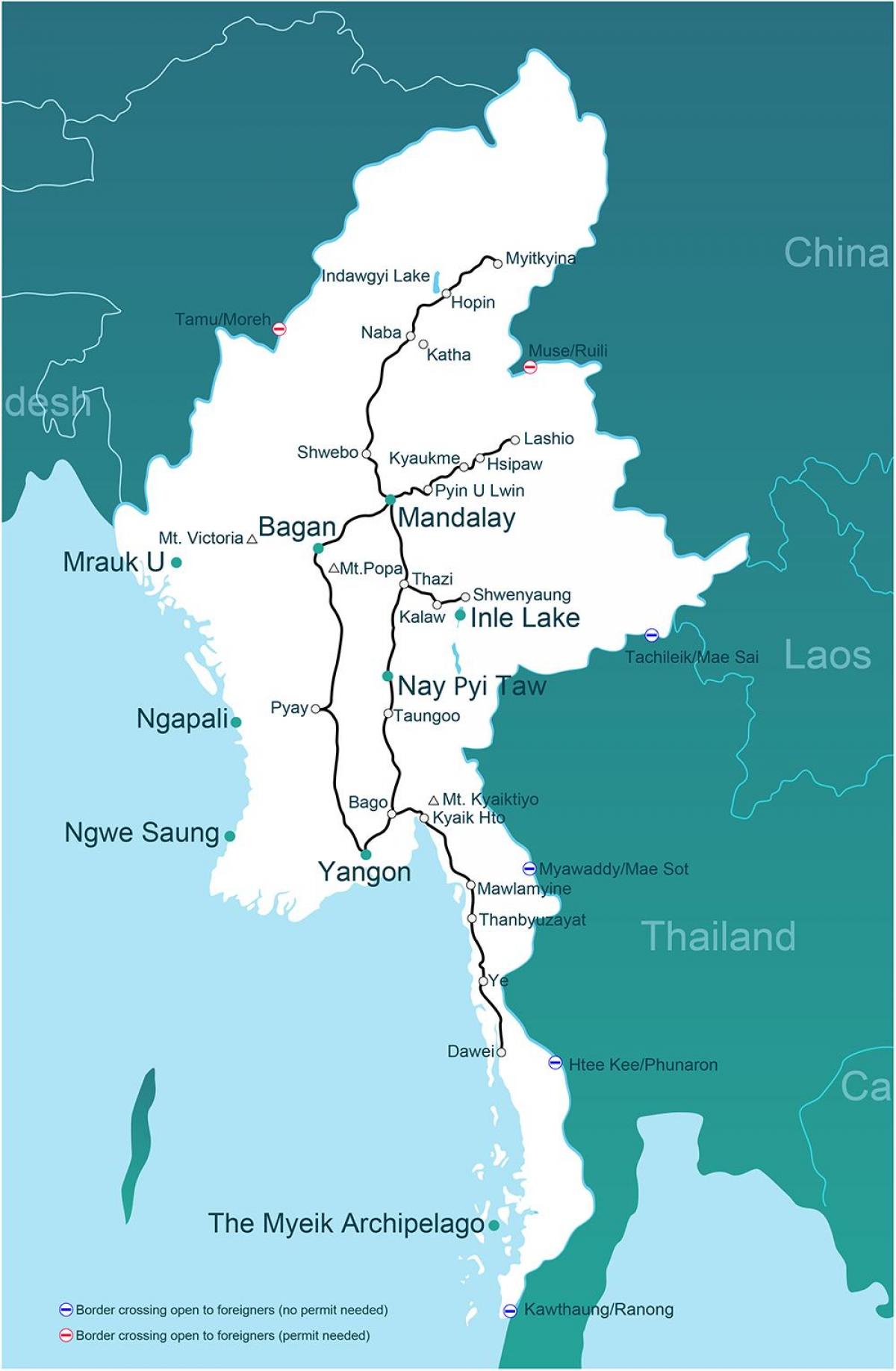 Myanmar treni ramani