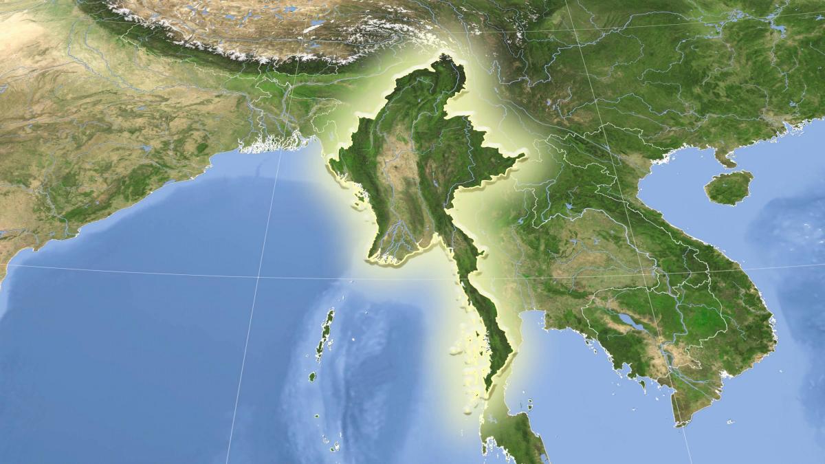 Myanmar satellite ramani ya kuishi
