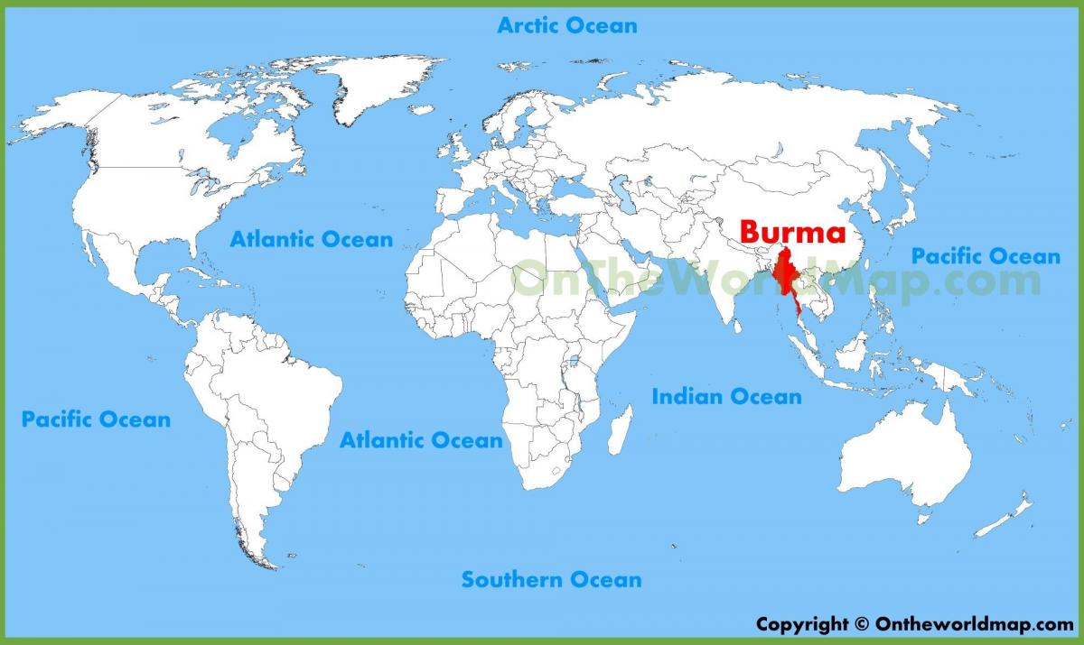 Burma eneo kwenye ramani