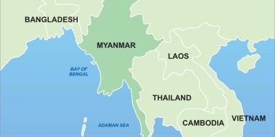 Myanmar kwenye ramani ya asia