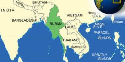 Burma au Myanmar ramani